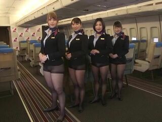 Japanese Airlines' Sexy Flight Attendant Gives In-Flight Blowjobs and Anal
